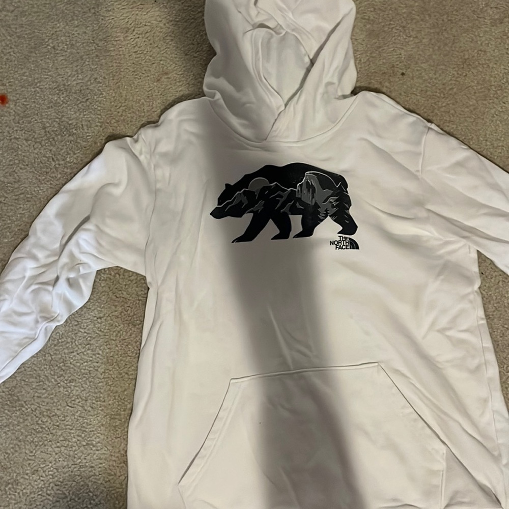 white north face sweatshirt size kids large